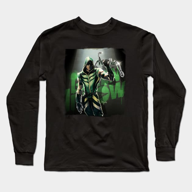 Emerald Archer Long Sleeve T-Shirt by gavinmichelliart